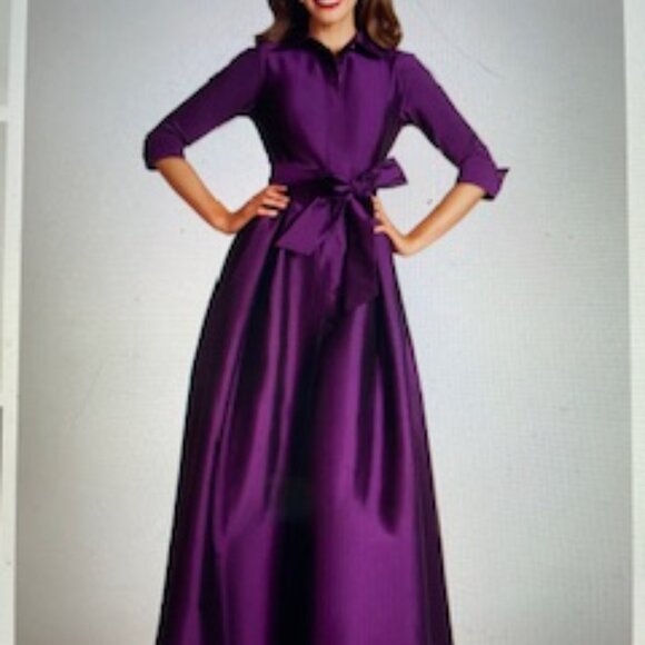 Teri Jon by Rickie Freeman Shirt Waist Gown - Picture 5 of 7